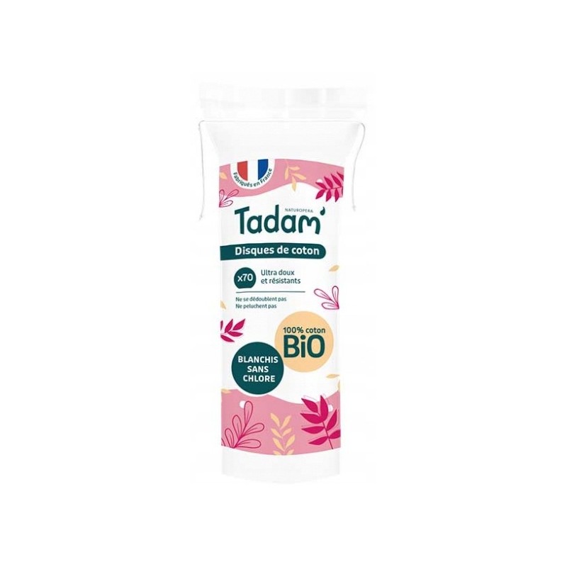 Tadam Płatki Kosmetyczne Okrągłe Bawełna Organiczna GOTS 70 Szt Eko