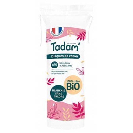 Tadam Płatki Kosmetyczne Okrągłe Bawełna Organiczna GOTS 70 Szt Eko