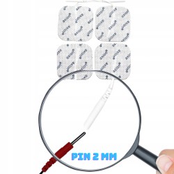 Elektrody żelowe TENS EMS 4x4cm pin 2mm do elektrostymulatora 16 szt. Axion