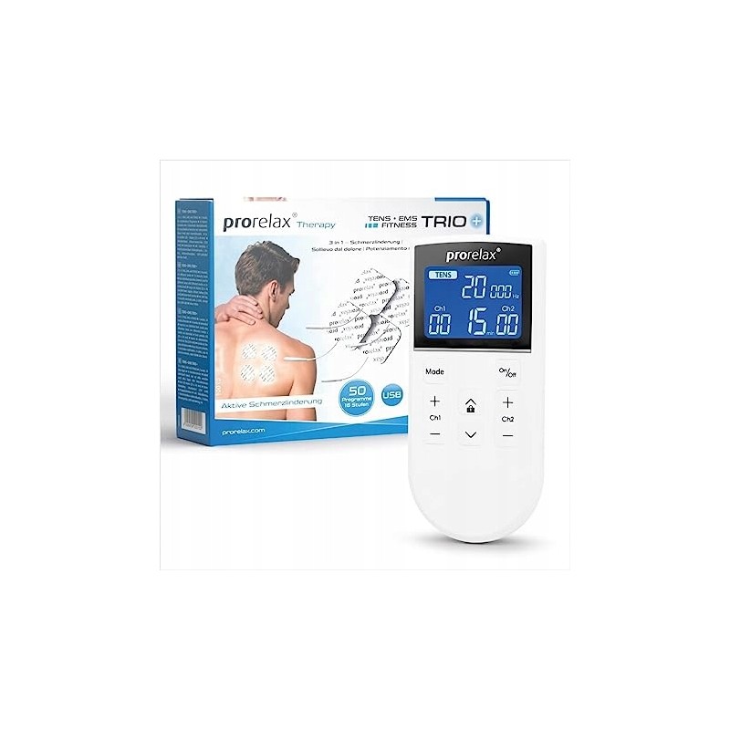 Masażer elektrostymulator Prorelax Tens/Ems Trio+ 50 Programów
