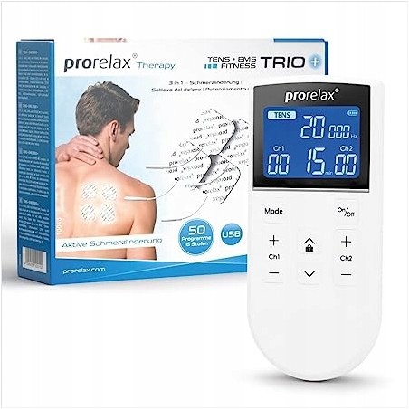 Masażer elektrostymulator Prorelax Tens/Ems Trio+ 50 Programów