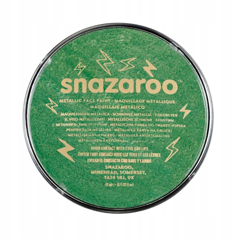 Snazaroo Metallic Electric Green farba do twarzy ciała metaliczna zielona