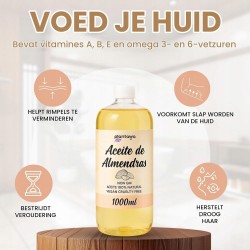 PLANTAWA Olej ze Słodkich Migdałów 100% Naturalny 1000ml do Ciała i Włosów