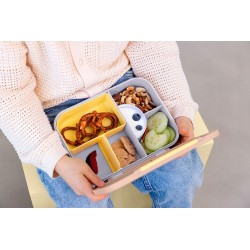 Śniadaniówka Lassig Bento z przegródkami 3 komory różowy liliowy