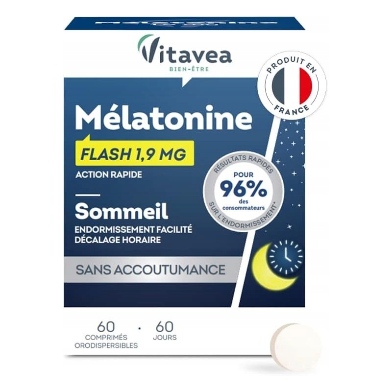 Vitavea Melatonina 1,9 mg 60 tabletek pod język na sen i jet lag