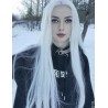 Outlet PARXITN Peruka syntetyczna cosplay długa 100 cm Hallowen biały