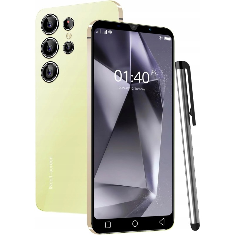 QrZrQ S24Ultra telefon smartfon 5 cali 1GB 16GB Dual SIM 3G Android 9 żółty