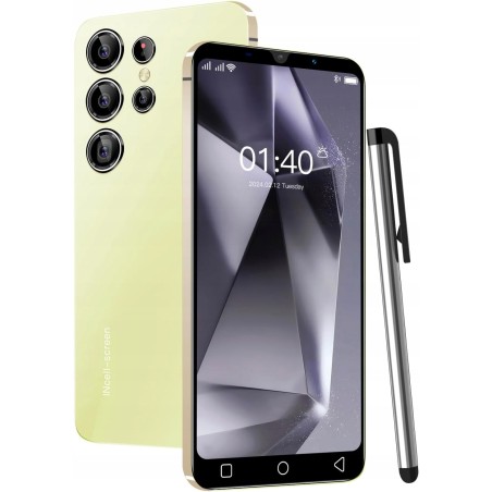 QrZrQ S24Ultra telefon smartfon 5 cali 1GB 16GB Dual SIM 3G Android 9 żółty