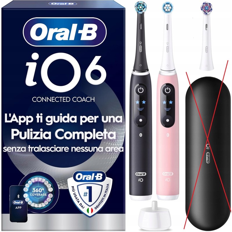 Outlet Oral-B iO Series 6 Szczoteczki elektryczne różowa czarna 2 końcówki