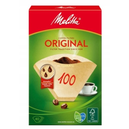 Melitta Filtry do Kawy Original 100 Brązowe 40 sztuk Papierowe Filtry 100
