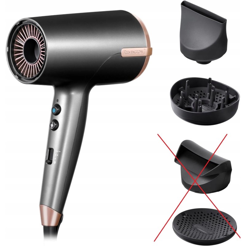 Outlet Suszarka do włosów Remington D6077 2000W + 2 nasadki WEJŚCIE UK OPIS