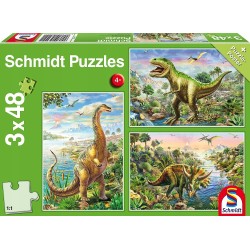 Outlet Schmidt Spiele puzzle Dinozaury 3x48 elementów dziecięce 4 lata+