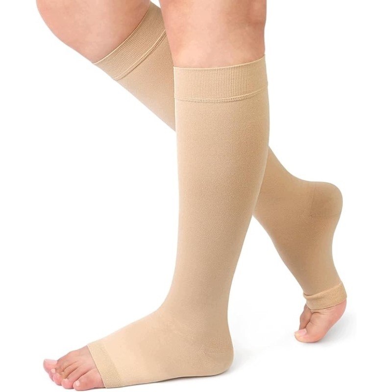 PODKOLANÓWKI UCISKOWE Z ODKRYTYMI PALCAMI UNISEX 20-30 MMHG ROZMIAR XXL