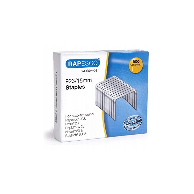 Rapesco 923/15 zszywki biurowe 15 mm stalowe 1000 szt.