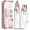 Kaphio Trymer 2w1 do twarzy i brwi z LED, depilator USB, Rose Gold