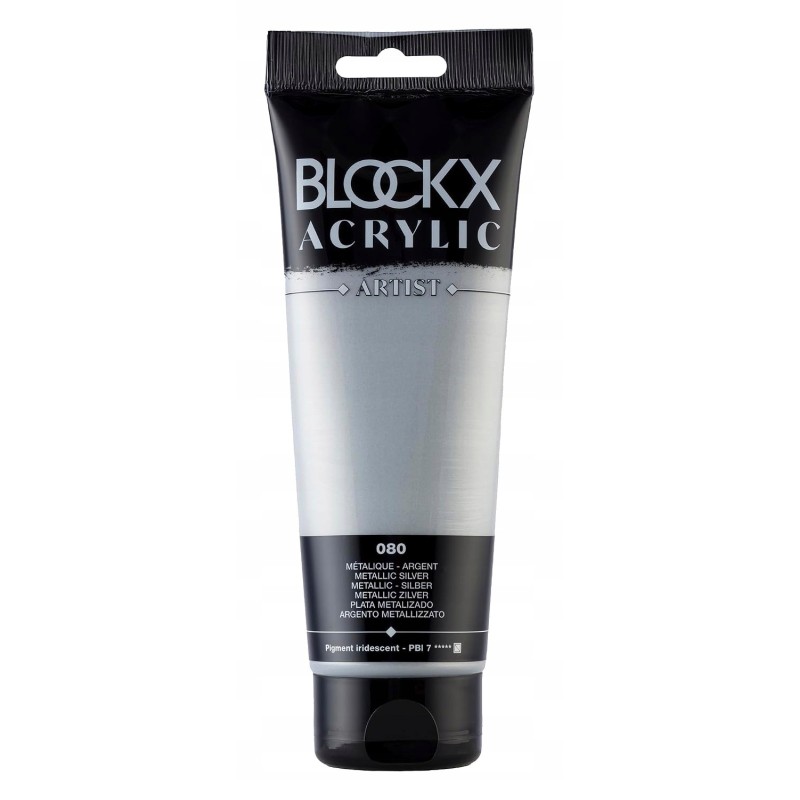 Farba akrylowa Blockx 61080BXC 250ml srebrna metaliczna półtransparentna
