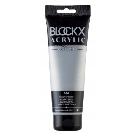 Farba akrylowa Blockx 61080BXC 250ml srebrna metaliczna półtransparentna