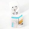 Outlet Adapter Wtyczki Podróżnej Wtyk USA-EU 3xUSB + 1xUSB-C Biały