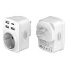 Outlet Adapter Wtyczki Podróżnej Wtyk USA-EU 3xUSB + 1xUSB-C Biały