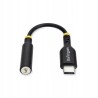 StarTech USBCAUDIO2 kabel audio 0,127 m USB Type-C 2.0 3,5 mm Czarny