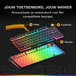 Outlet Klawiatura Mechaniczna Glorious GMBK 75% RGB QWERTZ Czarna
