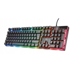 USZKODZONY KLAWIATURA DO GIER TRUST GAMING GXT 835 AZOR UKŁAD AZERTY Czarna