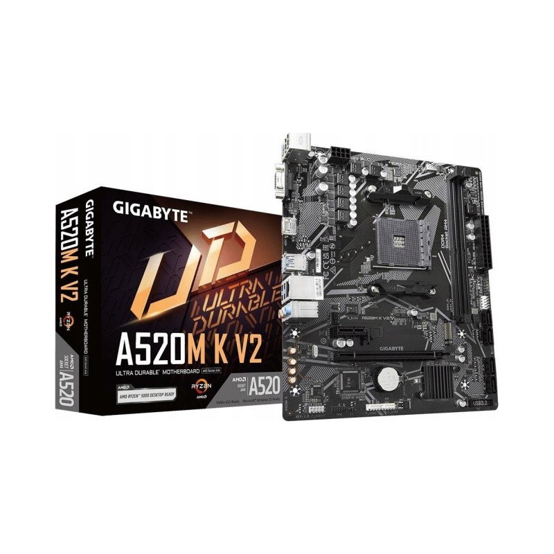 USZKODZONY Płyta główna Gigabyte A520M K V2 Ryzen AM4 2xDDR4 Czarna