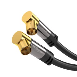 Outlet KabelDirekt 1,5 m kabel antenowy koncentryczny 90° kolanko klasa A