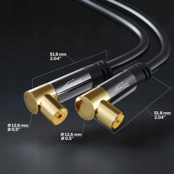 Outlet KabelDirekt 1,5 m kabel antenowy koncentryczny 90° kolanko klasa A