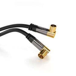 Outlet KabelDirekt 1,5 m kabel antenowy koncentryczny 90° kolanko klasa A