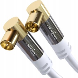 Outlet KabelDirekt 1,5 m kabel antenowy koncentryczny 90° kolanko klasa A