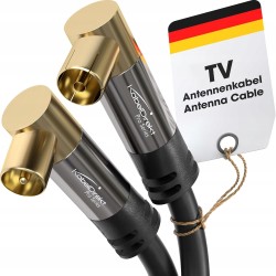 Outlet KabelDirekt 1,5 m kabel antenowy koncentryczny 90° kolanko klasa A