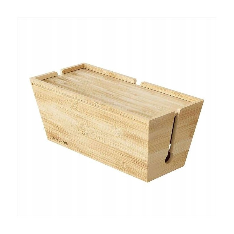 Outlet Schowek D-Line Bambusowy organizer pudełko do kabli na przewody z