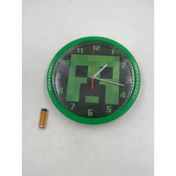 Outlet Zegar ścienny gamingowy Minecraft Creeper 25cm dla dzieci
