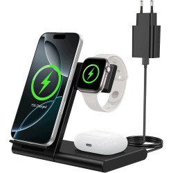 Outlet WATOE B16 Stacja Ładująca 3w1 Do Telefonu Słuchawek Zegarka 15W