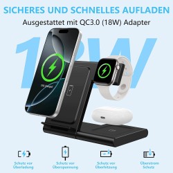 Outlet WATOE B16 Stacja Ładująca 3w1 Do Telefonu Słuchawek Zegarka 15W