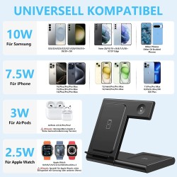 Outlet WATOE B16 Stacja Ładująca 3w1 Do Telefonu Słuchawek Zegarka 15W