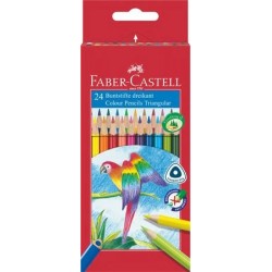 Outlet Kredki ołówkowe trójkątne Faber-Castell 24 sztuki Różnokolorowe