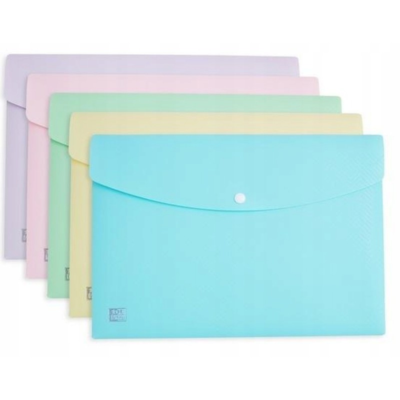 Teczka kopertowa plastikowa OXFORD URBAN PASTEL A4 PP mix kolorów 5 szt