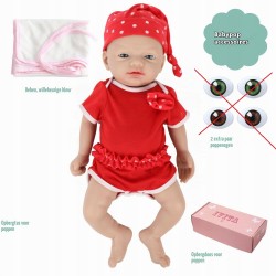 Outlet Lalka Bobas Silikonowa Realistyczna Ivita 25 cm w czerwonym ubranku