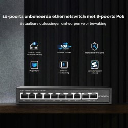 Outlet YuLinca 10-portowy mini switch PoE 120 W metalowy