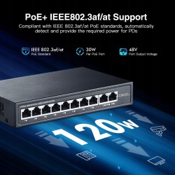 Outlet YuLinca 10-portowy mini switch PoE 120 W metalowy
