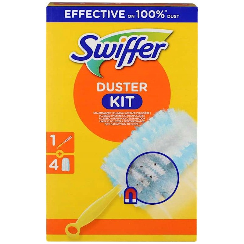 Zestaw Swiffer zmiotka do kurzu opakowanie uzupełniające 4 szt + trzonek