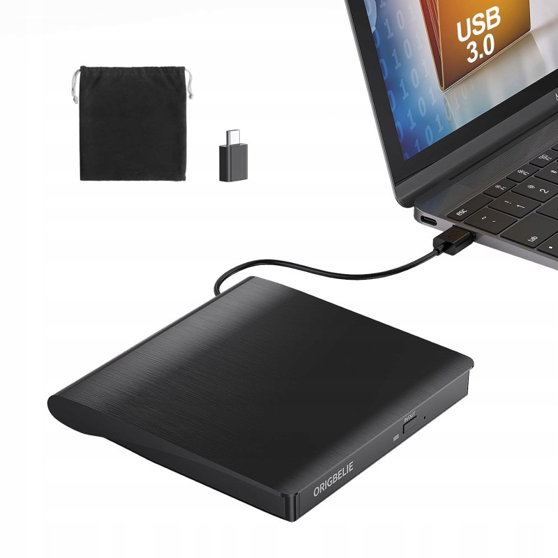 Outlet ORIGBELIE Zewnętrzna nagrywarka CD/DVD +/-RW USB 3.0 przenośna