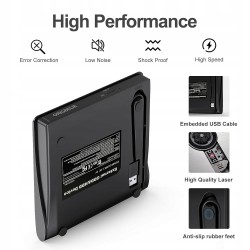 Outlet ORIGBELIE Zewnętrzna nagrywarka CD/DVD +/-RW USB 3.0 przenośna