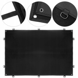 Outlet QWORK Mata na naszywki z rzepem 110x70 cm z oczkami czarna