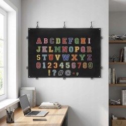 Outlet QWORK Mata na naszywki z rzepem 110x70 cm z oczkami czarna