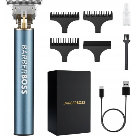 Outlet Barberboss Trymer do brody QR-2078 usb ostrze T-BLADE niebieski