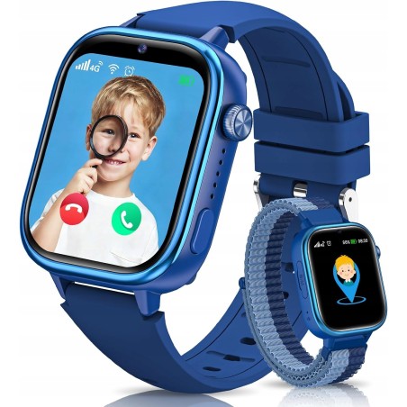 Outlet Smartwatch Dziecięcy 4G SWGOTA GPS Wideo Rozmowy SOS Niebieski