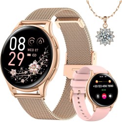 Outlet Sanorum Damski Smartwatch HD 1.27" BT 5.3 IP68 Różowe Złoto